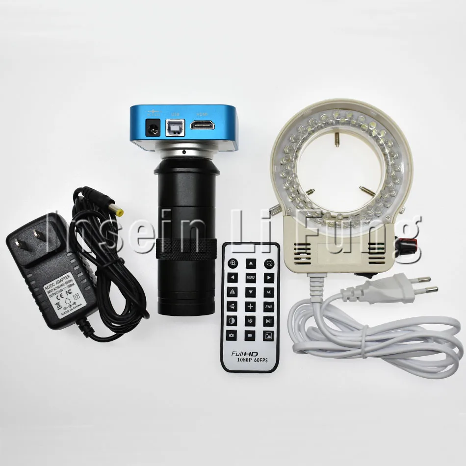20MP Full HD 1080 P 2 K 4 K 60FPS HDMI USB промышленных цифровых электронных видео микроскоп Камера мобильного телефона процессор Ремонт печатной платы - Цвет: with 130X lens LED