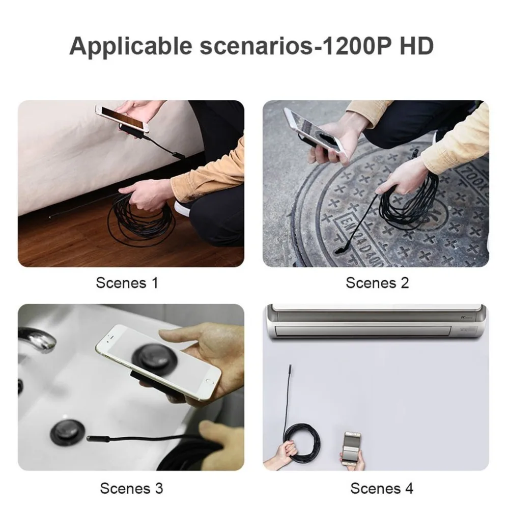 Android для ПК ios беспроводной Эндоскоп эндоскоп камера HD 1200 P 1-10 м мини