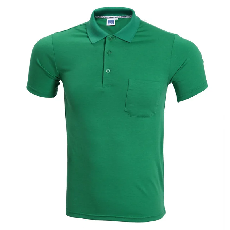 Green Модная Зеленая Мужская рубашка поло Homme, Летний стиль, короткий рукав, одноцветная рубашка поло, Брендовые мужские рубашки поло 3XL - Цвет: Green