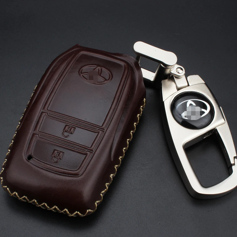 2017 Новый Корова Кожа Ключа Автомобиля Чехол Обложка ДЛЯ 2014-2016 TOYOTA CAMRY КОРОНА ПРАДО