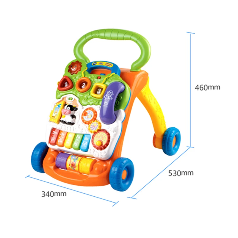 VTECH O Baby Walker Toys Multifuctional малыш тележка сидя-к-стойке ABS музыкальные ходунки с регулируемым винтом для малышей