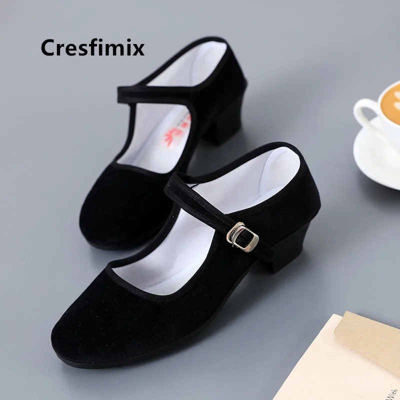 Cresfimix Zapatos De Mujer женская Милая Черная Тканевая обувь Повседневная Удобная балетки