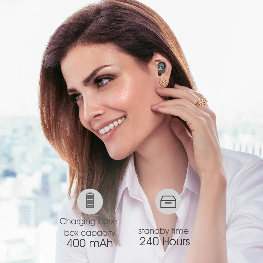 Слог S105 Беспроводная bluetooth Гарнитура Регулировка громкости мини спортивные наушники 400 мАч Bluetooth V5.0 слог S105 наушники
