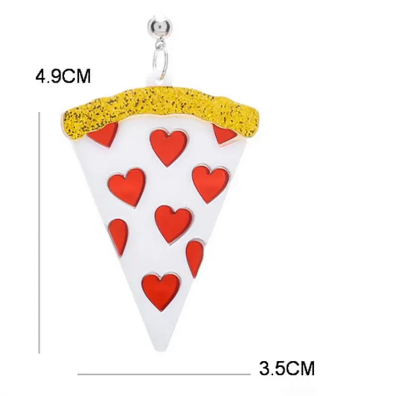 Геометрические треугольные серьги гвоздики в форме сердца для пиццы длинные