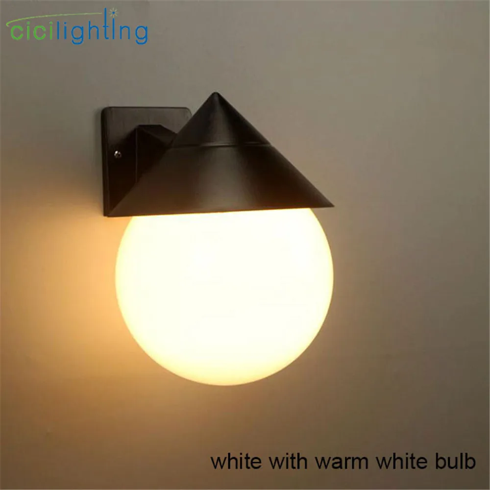 white warm white Открытый сад 7 Вт led крыльцо Настенные светильники IP54 E27 100-240 В белый прозрачный ПВХ водонепроницаемый настенный светильник для коридора балкона лестницы двора - Испускаемый цвет: white warm white