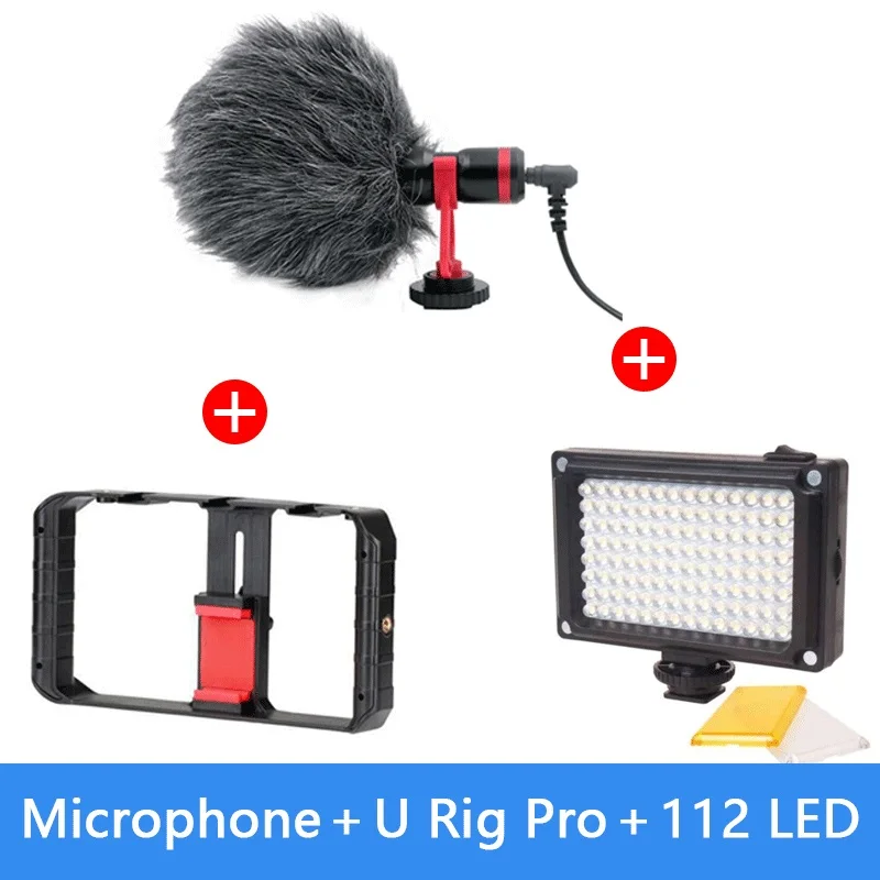 Черный Запись видео микрофон для DSLR камеры смартфон Osmo Карманный Youtube Vlogging микрофон для iPhone Android DSLR Gimbal - Цвет: Черный