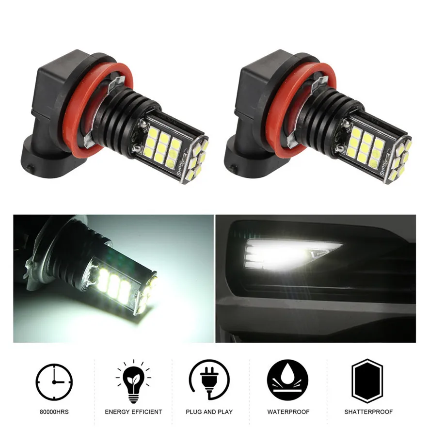 2 шт. H8 H9 H11 3030 24 SMD LED RGB Автомобильная фара противотуманная лампа Вт 6000 К