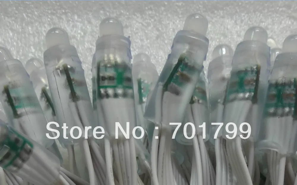 Белый провод IP68 DC12V вход 12 мм сквозное отверстие LED RGB дампа узел; 100 шт. строка