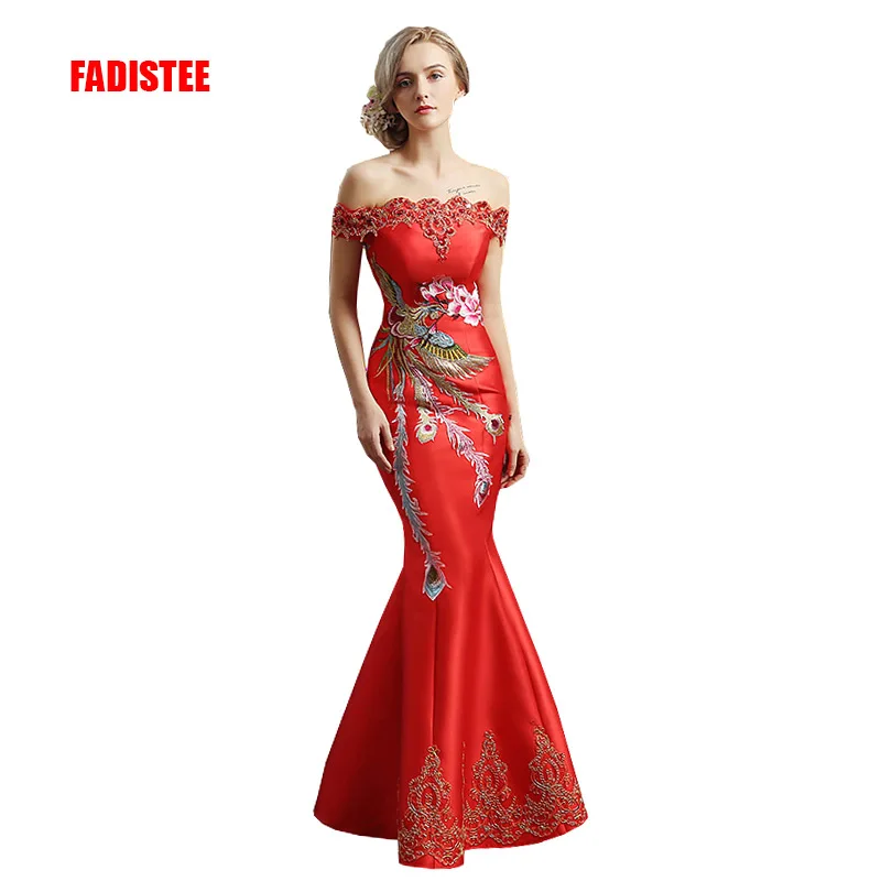 FADISTEE Новое поступление элегантное вечернее платье Vestido de Festa Аппликация Кристалл длинное стильное платье