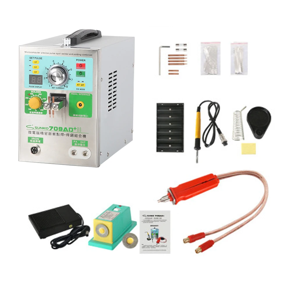 

SUNKKO 709AD+ Spot Welder 3.2KW Automatic Pulse Spot Welding Machine Constant Temperature Soldering Iron Pen For Lithium Battery