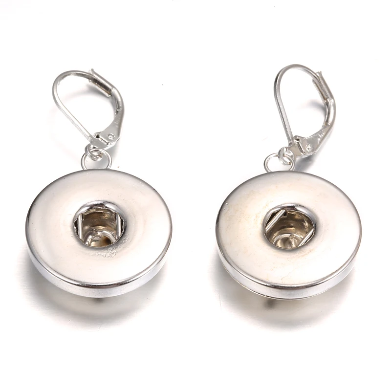 Новый 18 мм кнопки ювелирные изделия оснастки Серьги простой посеребренные