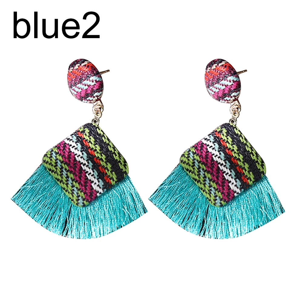 6 цветов Ретро стиль ромбические веера бахрома длинные кисточки очаровательные