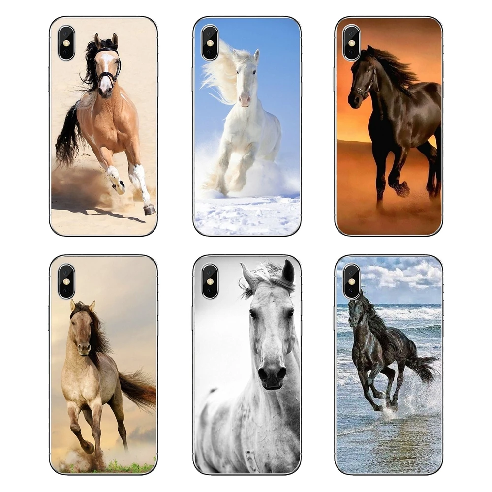Силиконовые телефон чехлы для iPod Touch iPhone 4 4S 5 5S 5C SE 6 S 7 8 X XR XS плюс MAX диких лошадей
