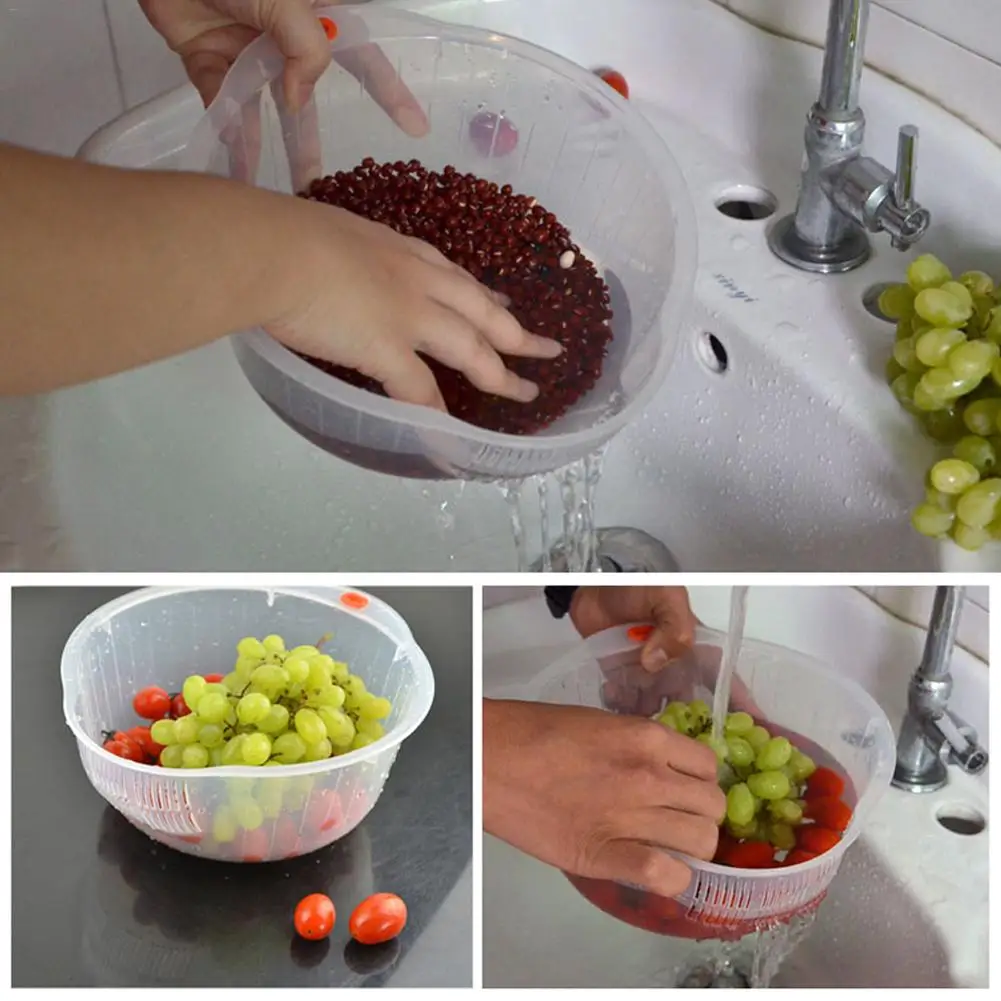Креативная корзина для белья для риса, горшок для кухни, пластиковая дуршлаг, приспособление для очистки овощей и фруктов