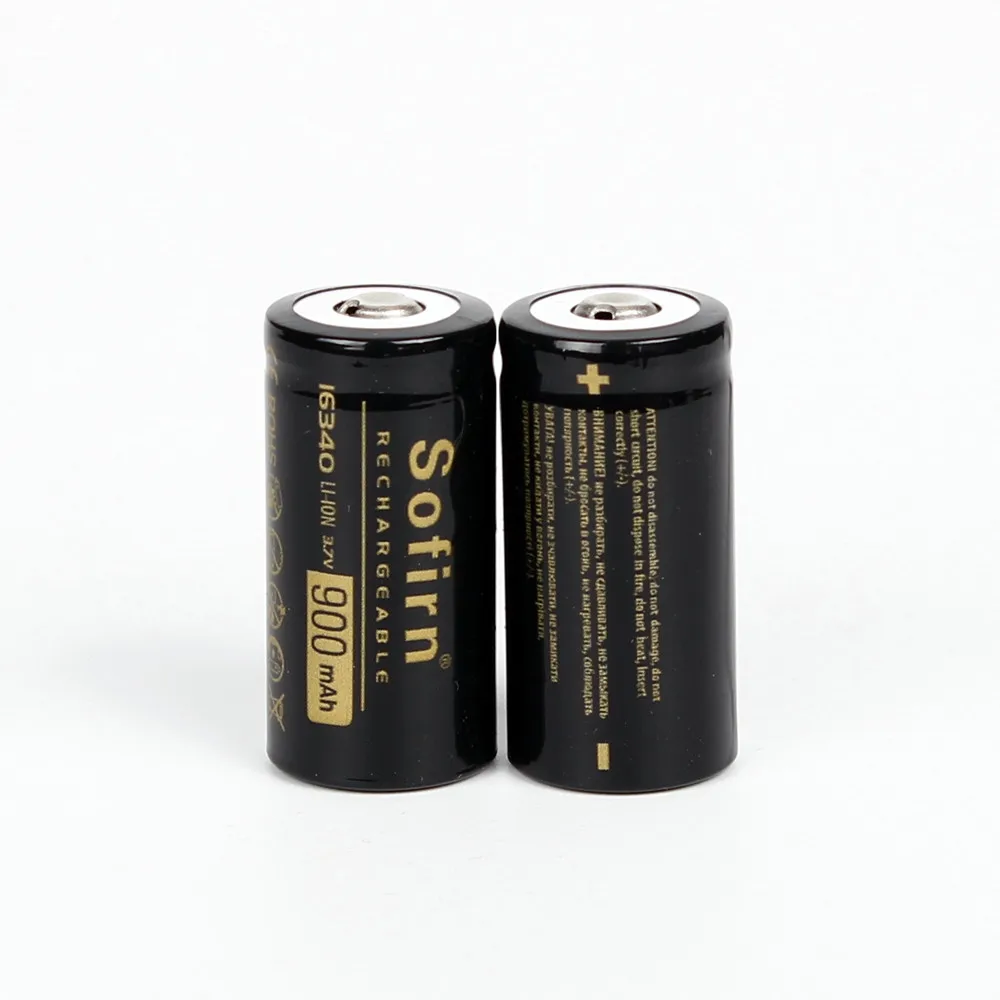 Sofirn аккумуляторная батарея 16340 литий-ионная батарея 3,7 V 900mah 16340 ячеек перезаряжаемые батареи