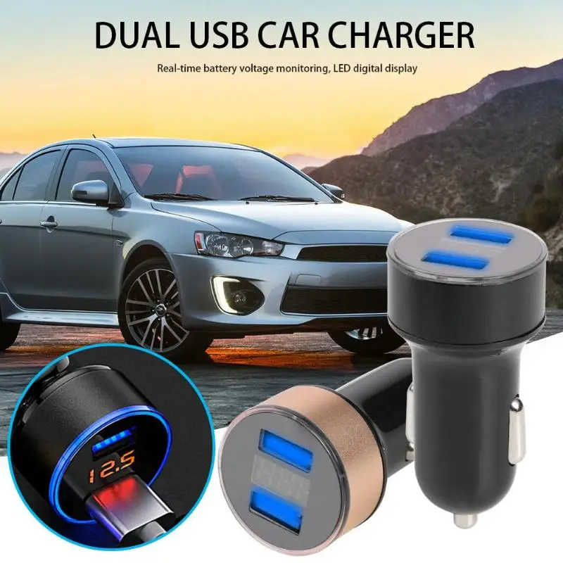 3.1A цифровой дисплей двойной Переходник USB для зарядки в машине вольтметр 2 порта