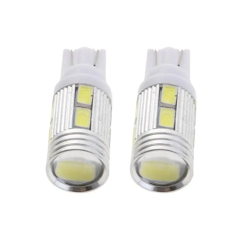 2 шт. T10 W5W 10SMD 5630 Автомобильный светодиодный светильник автомобилей 6000K белый светильник-излучающий диод сбоку/Обратный лампа 12V авто аксессуары