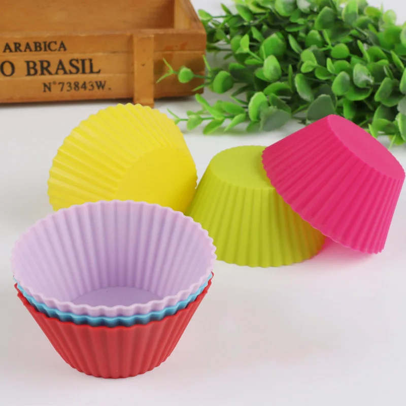 Multiple Colour Cake Mold Easy to Clean Muffin Cup Bakeware Pudding Jelly Baking Tools Round Silica Gel 7CM | Дом и сад