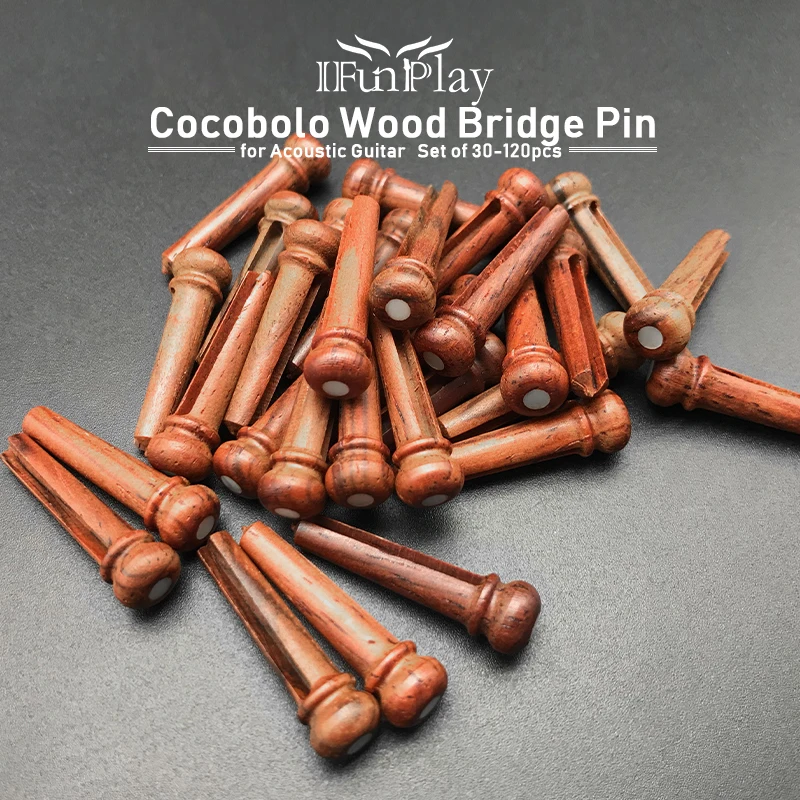 30 шт. шпильки для акустической гитары из чистого дерева Cocobolo с жемчужной оболочкой Dot Guitar String Nails Pin Guitarra Аксессуары