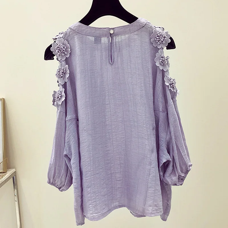 SESOAF женские летние топы 2018 корейский стиль белый шифоновый с открытми плечами