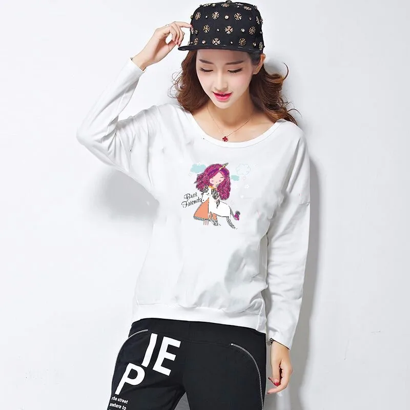 Pulaqi Cute Unicorn Girl Stickers On Clothes Children Favorite Heat Transfer New Design Washable DIY Accessory Badges Patch H | Дом и сад