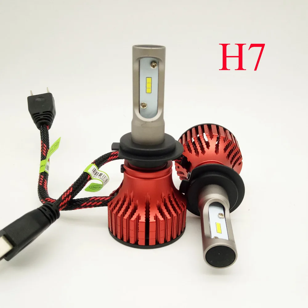 2xNewest Car-styling S1 H7 9005 9006 H3 H1 H8 H11 CSP Chip Led Bulb Car Headlight Kit Single Beam 8000LM with fan Auto LED Light |