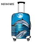 Чехол для дорожного костюма INSTANTARTS, чехол с принтом дельфина, Чехол для багажа 18-30 дюймов, чехол для багажника, пылезащитный чехол, аксессуары для путешествий