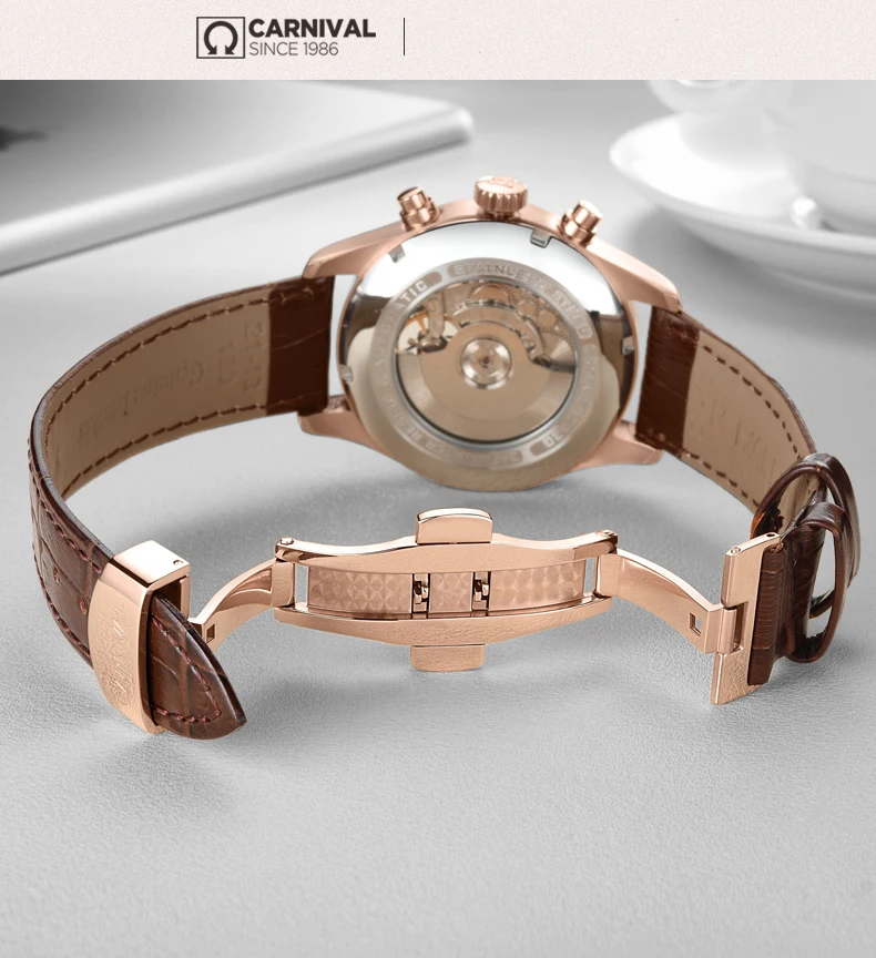 Мужские деловые часы Tourbillon брендовые Роскошные повседневные водонепроницаемые