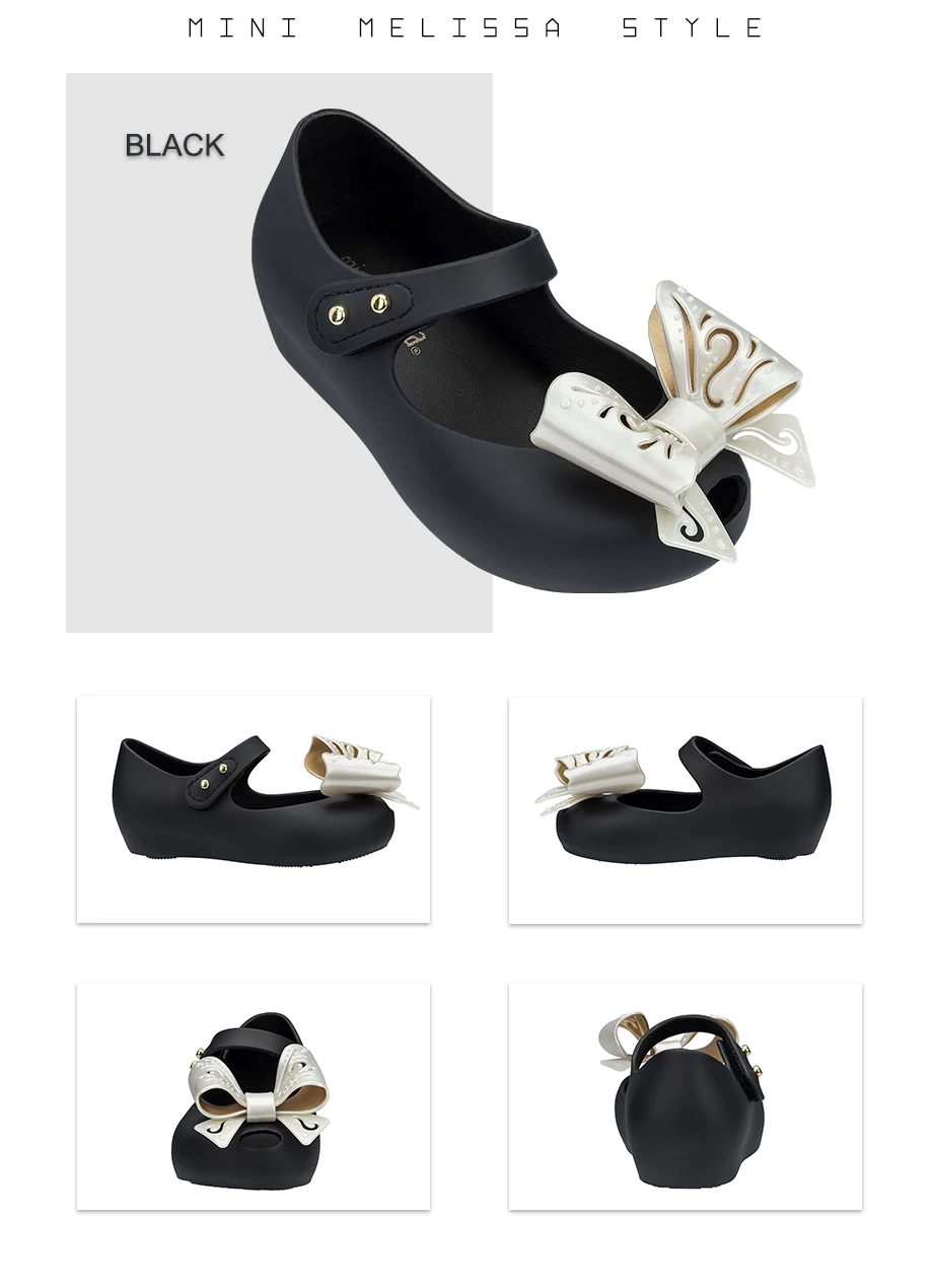 Mini Melissa Ultragirl IX оригинальные прозрачные сандалии для девочек детские сандалии с бантом детская пляжная обувь Нескользящая Мелисса для малышей
