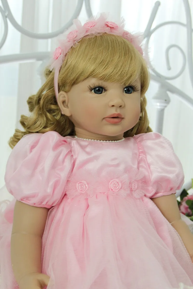 NPK 60 см bebe reborn куклы для маленьких девочек вьющиеся светлые волосы Принцесса в