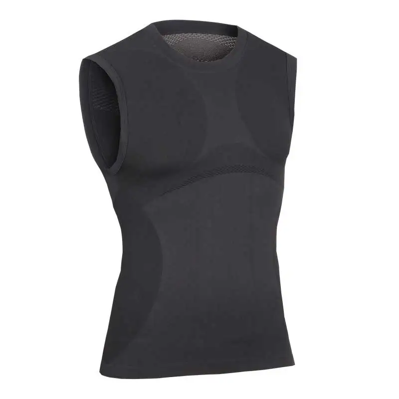 Черный Для мужчин тренировка Pro Gymming Shaper Топ жилет спортивные Леггинсы для бега Yogaing Compress тело фитнес пляж спортивные футболки майки MA03 - Цвет: Черный