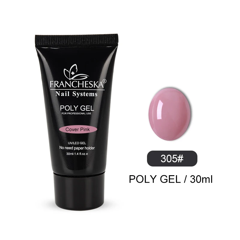 Poly gel 305 Акрилатик 30 г поли гель камуфляж гель полигель для наращивания ногтей Кристалл Стекло наращивание ногтей Жесткий Желе полигель наборы для наращивания ногтей - Цвет: Poly gel 305