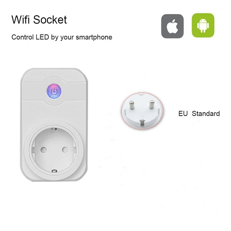 Штепсельная Вилка европейского стандарта sharktron Smart plug Wi-Fi умная розетка AU EU US UK