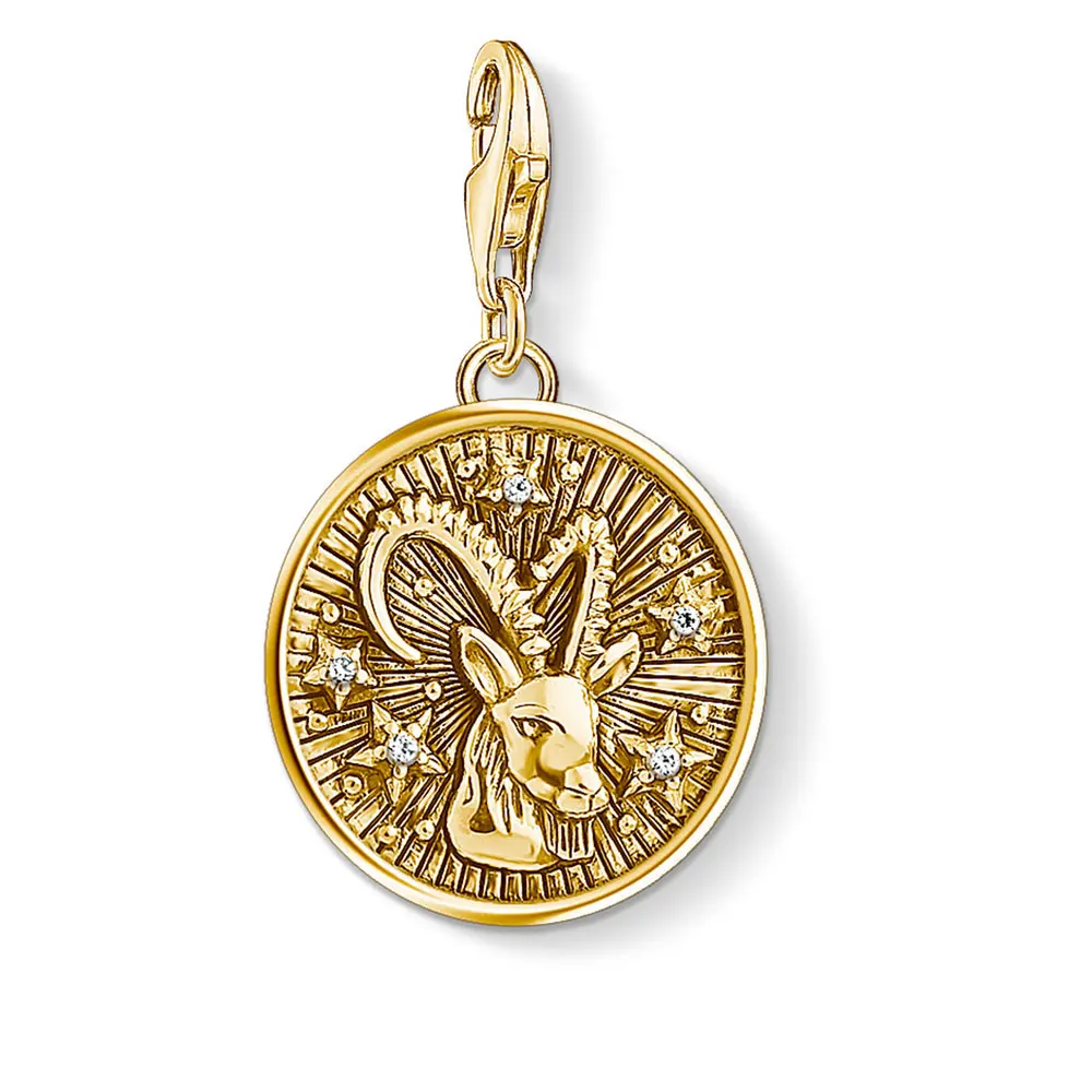 Capricorn 12 звезд созвездия Знак зодиака талисманы скорпион кулон подходит для DIY Браслеты Золото Тайский 925 пробы серебро 12 ювелирные изделия со знаками Зодиака - Окраска металла: Capricorn