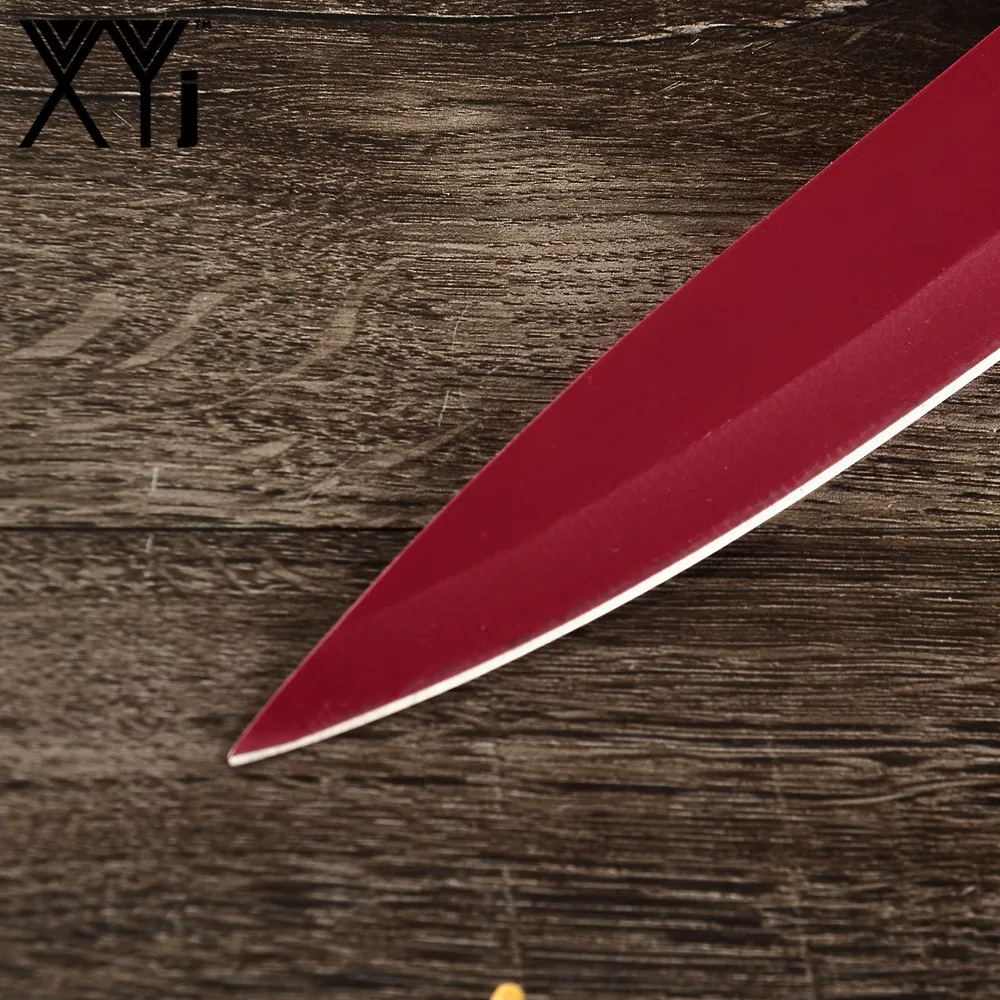 XYj абсолютно Нержавеющая сталь Ножи Кухня аксессуары Красный ABS ручкой лезвие