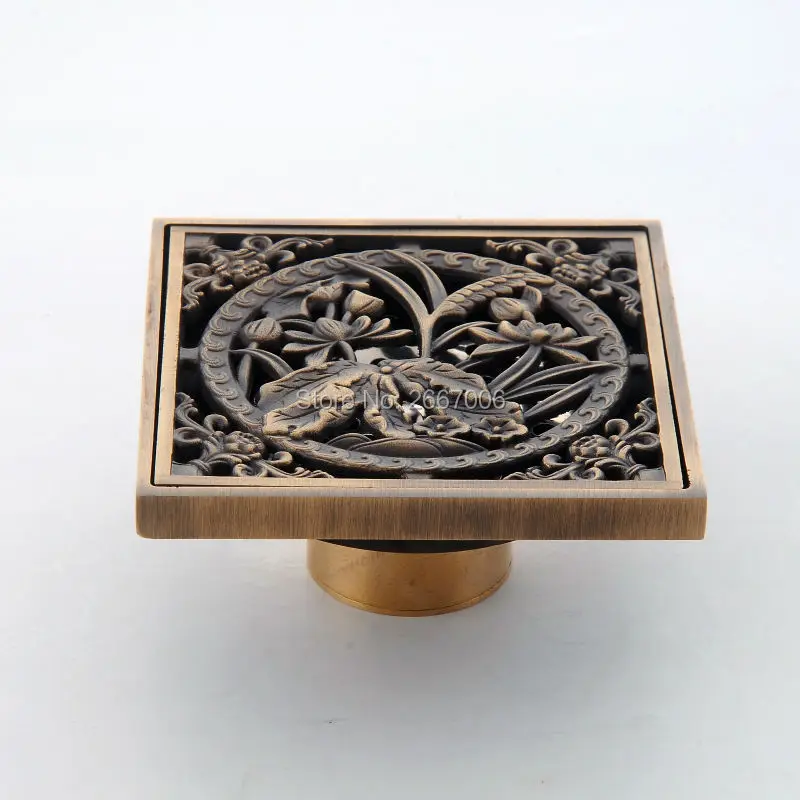 Бесплатная доставка новый дизайн латунный художественный тропический дренаж 10*10