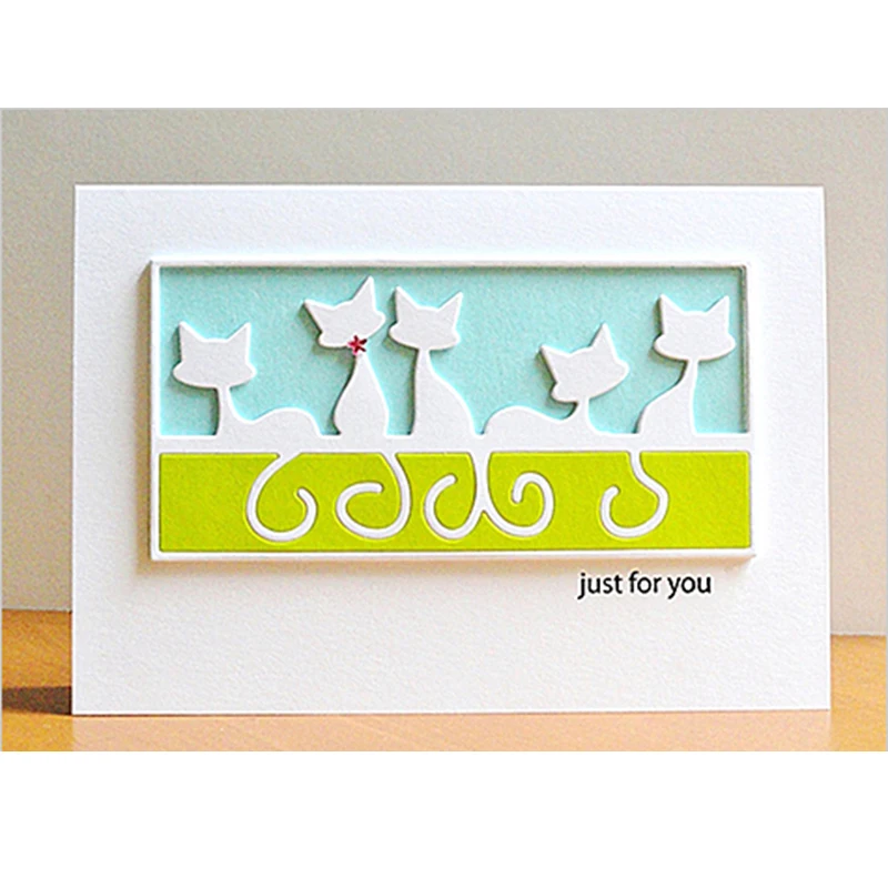 Металлические трафареты с изображением милого кота для скрапбукинга сделай сам