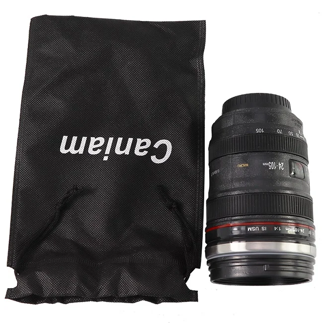black mug with a bag 400 мл кофейная кружка Фантастическая кофейная чашка кружка линза от фотоаппарата с крышкой Камеры Кружки из нержавеющей стали чайная чашка Caneca Lente чашки Посуда для напитков - Цвет: black mug with a bag