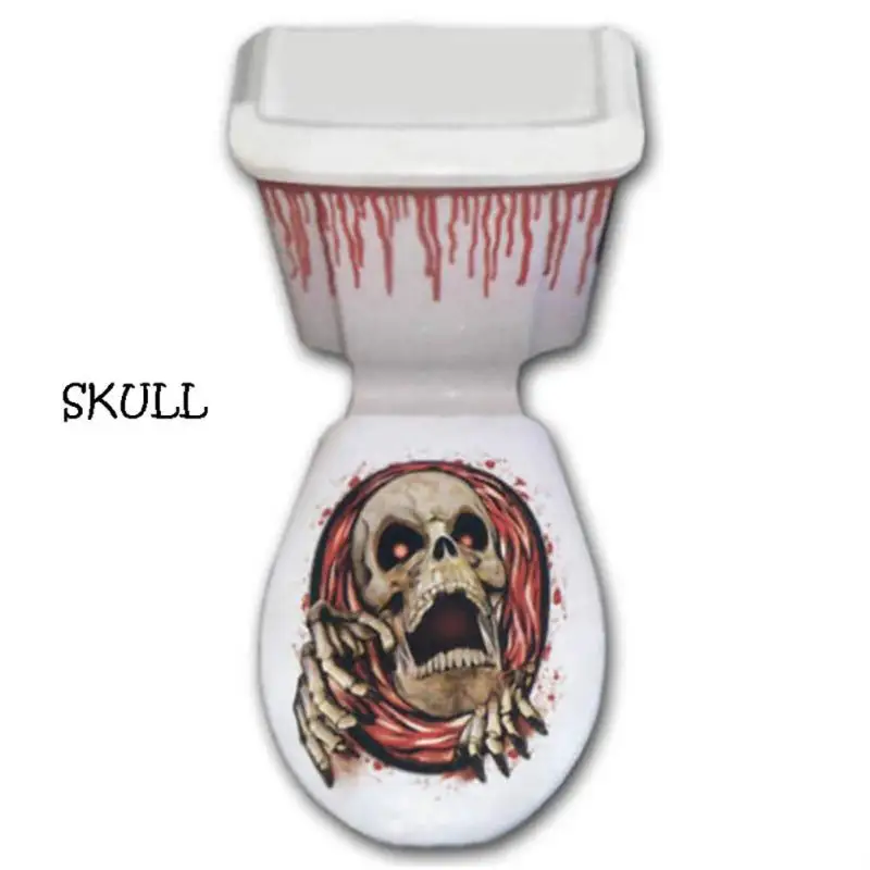 Halloween Toilet Stickers Creative 3D Zombie Clown Skull Rats Spider Removable Wall Sticker Bathroom Home Decoration S3 | Дом и сад