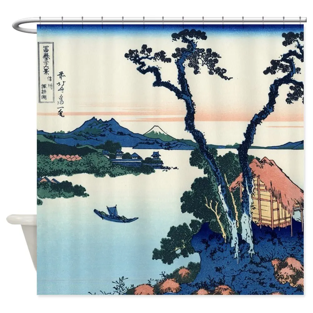 

Декоративная тканевая занавеска для душа Lake Suwa от Hokusai