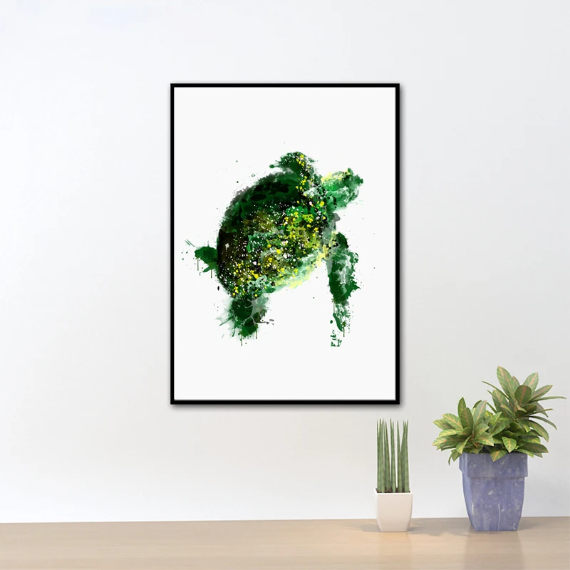 Абстрактные морские черепахи печать картинки акварель океан плакат черепаха