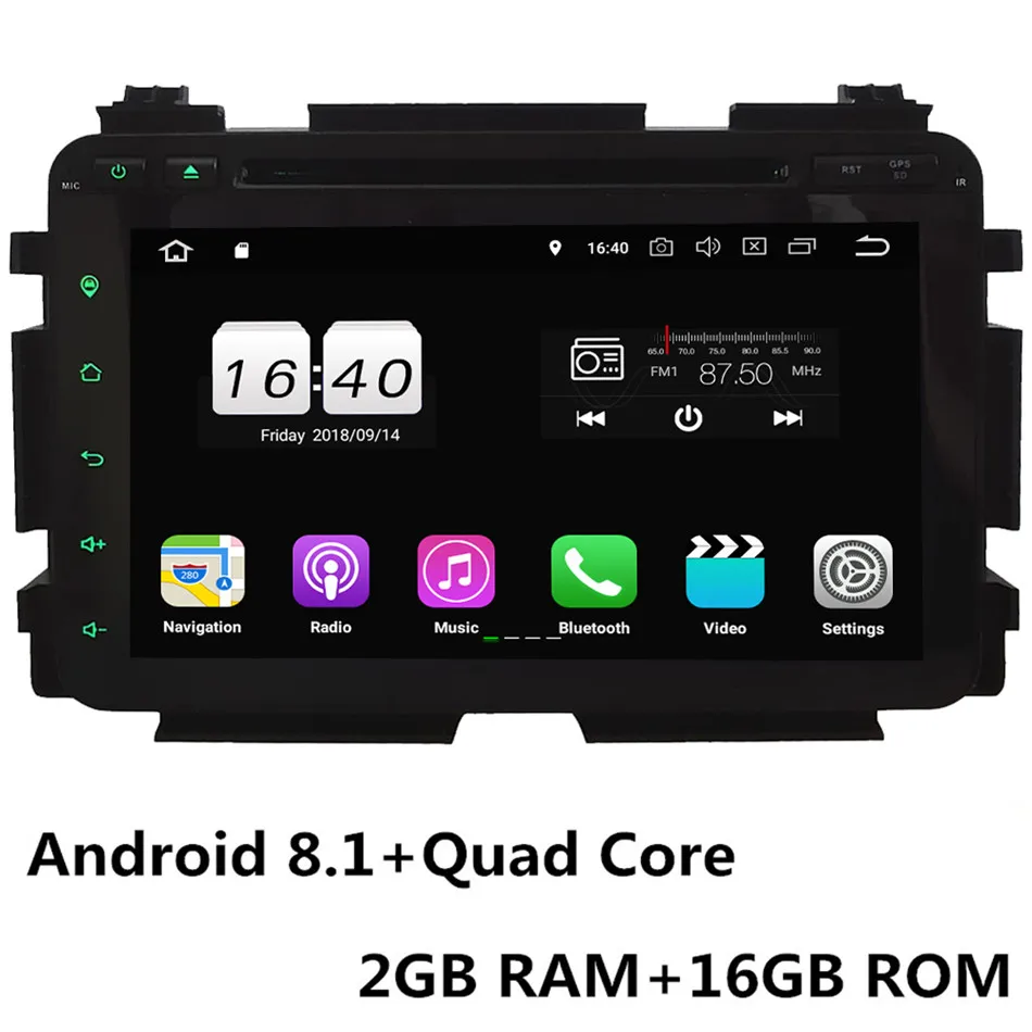 " Восьмиядерный 4G Wi-Fi Android 8,1 4G B ram 6 4G B rom RDS автомобильный DVD мультимедийный плеер Стерео Авторадио для Honda HRV Vezel 2013 - Цвет: Android 8.1 x 4Core