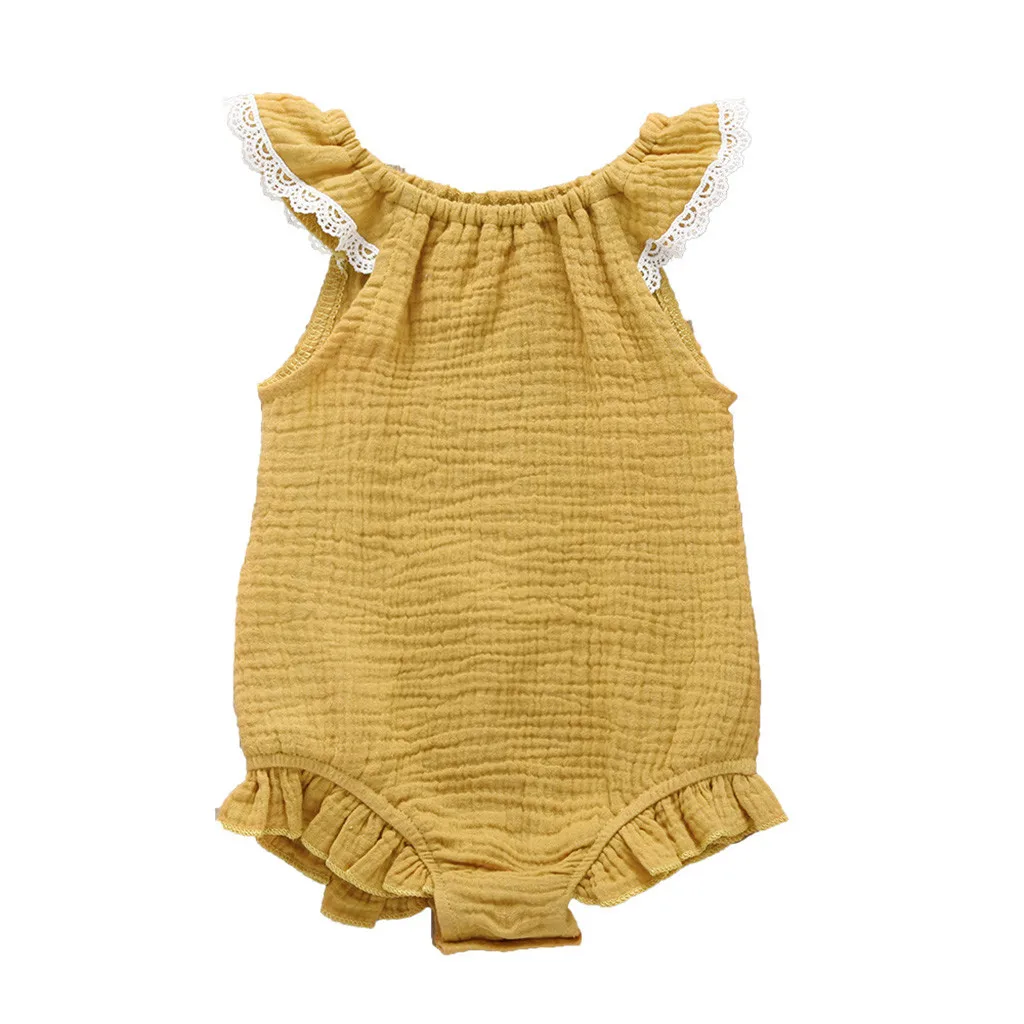 Perimedes/Летний кружевной однотонный комбинезон для малышей Vestido Infanti кружевное