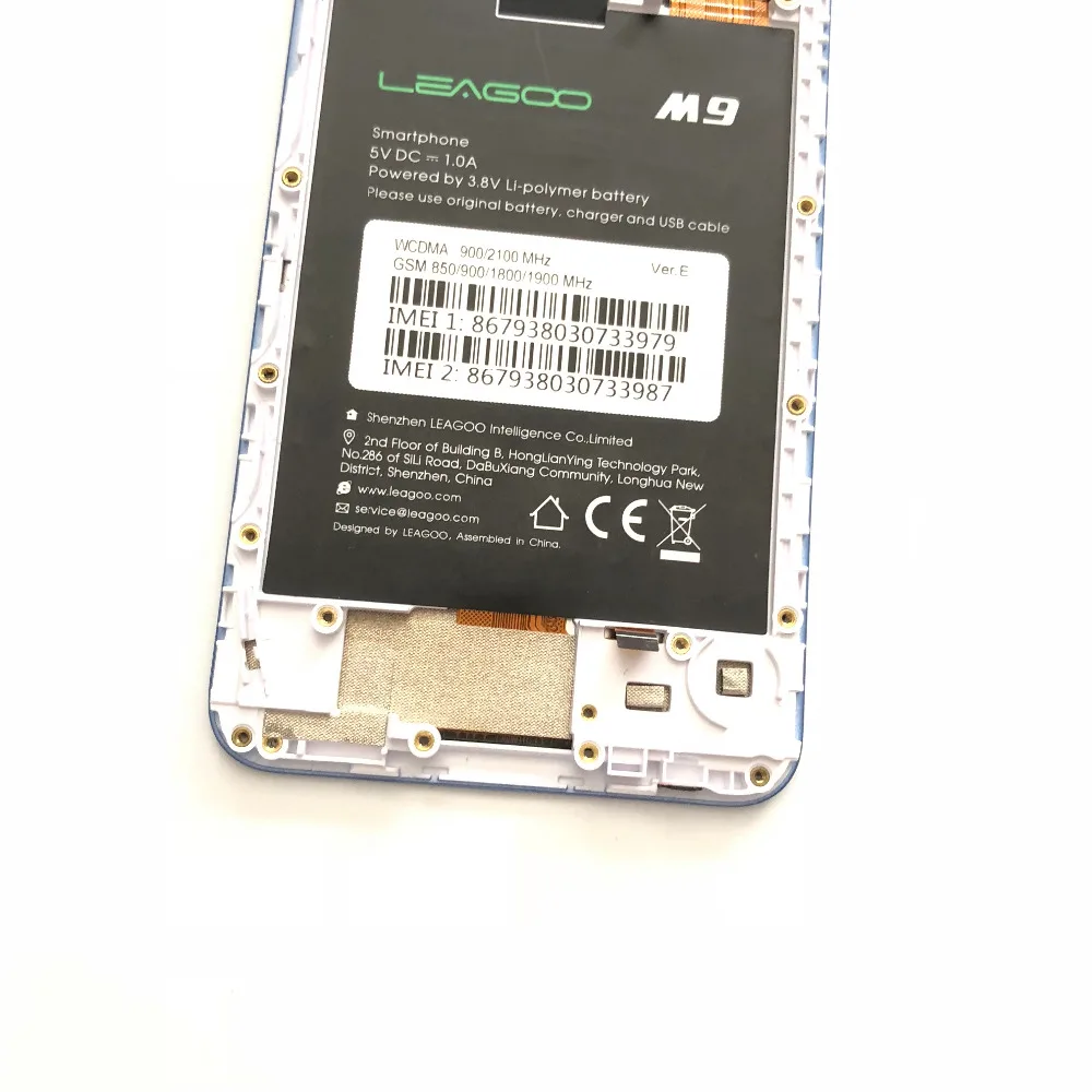 Б/у ЖК-экран + сенсорный экран рамка для Leagoo M9 MT6580A Quad Core 5 &quot18:9 полный 1280*640 номер