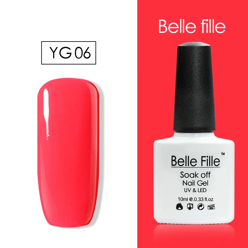Belle Fille 10 мл Гель лак для ногтей неоновый цвет УФ светодиодной сушки украшения