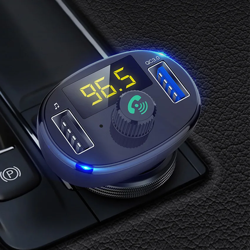 Громкой связи Bluetooth FM передатчик 4 2 USB Авто QC3.0 автомобильное зарядное устройство