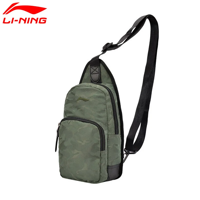 Li-Ning Мужская городская Спортивная нагрудная посылка, полиэстер, городские спортивные сумки с подкладкой для бега ABDM003 BJF118