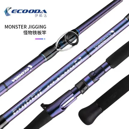 Neue ECOODA Monster Jigging Stange Voller Fuji Teile Einzelnen Abschnitt EMJ 1,55 m/1,6 m/1,68 m Spinning/Casting Rod Corss Kohlenstoff Boot Stange