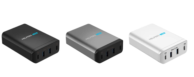Dual type-C PD Адаптер зарядного устройства для путешествий с 2 USB-C PD и 2 USB 5 в 2,4 A совместим с большинством USB-C ноутбуков и телефонов, таких как DELL XPS