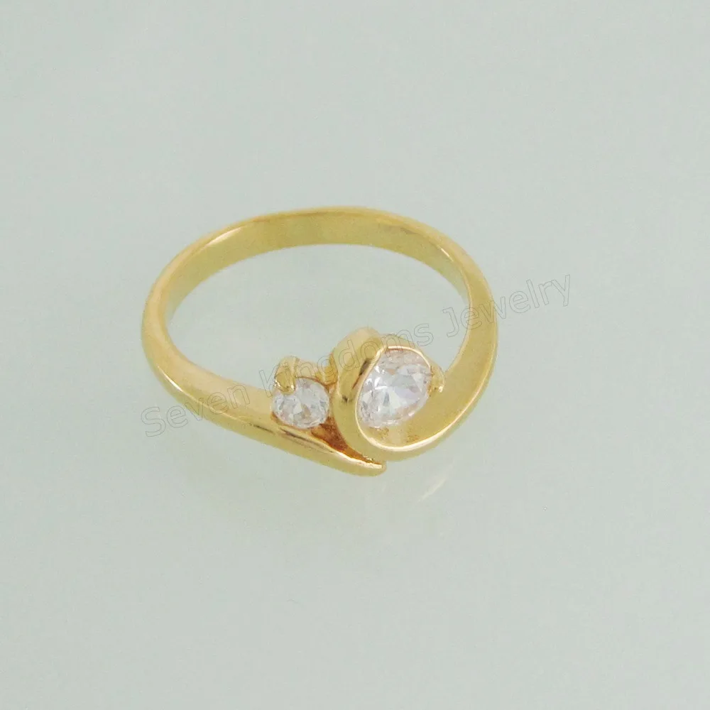 Женское Обручальное кольцо GP из желтого золота Кольцо большого размера с камнем